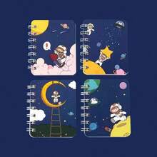 一套迷你卡通线圈笔记本！小巧便携，易于收纳。线圈装订，翻页顺滑，纸张厚实不渗墨。适用于办公备忘录、日记和剪贴簿！线圈笔记本，卡通学生迷你便携口袋笔记本，侧翻式便签本。 - 彩色 - 查看 7