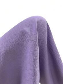 Women's Summer Thin Fashion Casual Slim Fit Elegant Solid Color Decorative Button Two Pieces Set, Modest Woven Non-Stretch Slim Fit Zipper Lightweight Spring/Summer Two Pieces Outfits - Purple - View 6