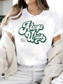 Camiseta informal con estampado Y2KCasual Women's T-Shirts Adengre White Graphic Casual Soft Short Sve Pure Cotton T-Thirt Summer Outfits For Women Oversized Tshirts,Camisetas de dibujos animados para mujer,Prenda masculina de moda,Camisetas de anime japonés para hombre,Bonita camiseta estampada - Blanco - Ver 1