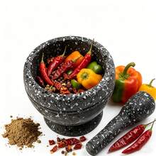 Mortar And Pestle, Reusable Plastic Grinder Bowl Grinder Bowl With Rod Hammer, Sauce Garlic Masher Hand Grinder Crusher Kitchen Gadgets - Black - View 9
