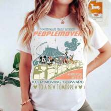 Disney Mickeyand Friends Space Mountain Shirt, Tomorrowland Transit Authority People Mover Tee, Keep Moving Forward, WDW Disneyland - 白色 - 查看 1