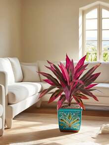1 Bouquet Artificial Purple Boston Fern, Artificial Dracaena, Outdoor Artificial Green Plants, Lifelike Leaf Design, Durable And Long-Lasting, Suitable For Indoor And Outdoor Decor, Yard, Garden, Porch, Balcony, Wedding, Hotel, Living Room, Photography, Housewarming, Ideal Home Decor Choice, All-Season Use - Purple - View 8
