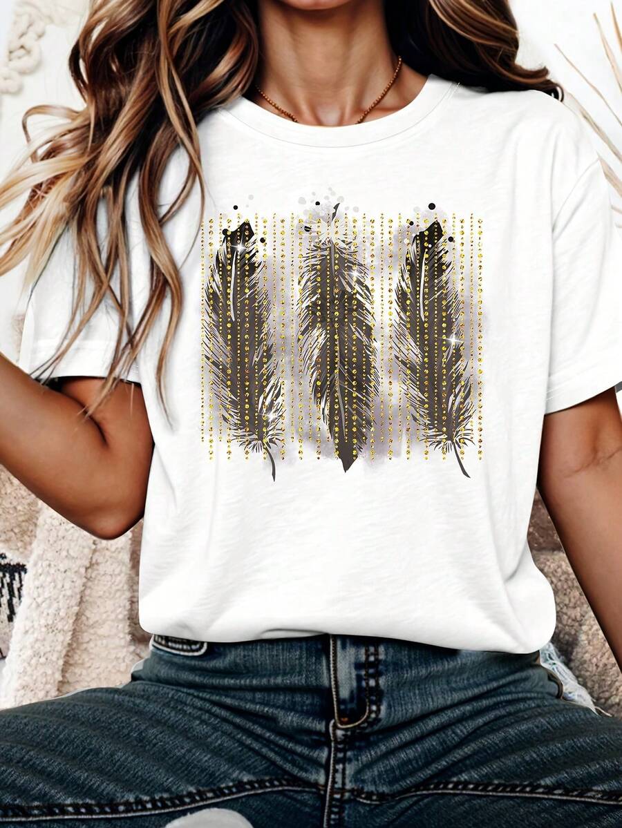 Camiseta de manga corta de cuello redondo blanco de las mujeres, camiseta de verano casual, suave y transpirable, perfecto para casa, vies y - un regalo i para el día de la madre y lascua, con un estilo de ropa cajera minimalista con un toque lindo