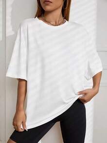 Oversized Off-Shoulder T-Shirt, Unisex - 白色 - 查看 6
