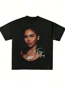 1 Piece Mariah Scientist Rapper Young Hip-Hop T-Shirt For Men And Women, Classic Women's T-Shirt With Free Thugs Print, Crew Neck, Short Sleeve, Y2K Vintage Streetwear Style, Oversized Graphic Cotton T-Shirt For Women, Loose And Comfortable, 180g 100% Cotton, All Designs Are Printed. Unisex. - A5 - 查看 1