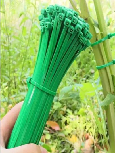 Bộ 100 dây buộc vườn, dây buộc cố định cây bằng nhựa, dây buộc cáp vườn di động, dùng cho làm vườn và chăm sóc bãi cỏ, chiều dài 10-20cm.