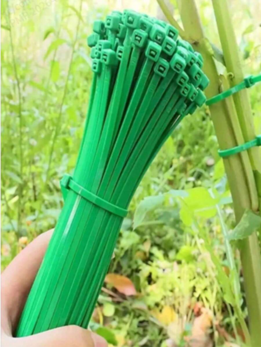 Bộ 100 dây buộc vườn, dây buộc cố định cây bằng nhựa, dây buộc cáp vườn di động, dùng cho làm vườn và chăm sóc bãi cỏ, chiều dài 10-20cm.