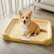 1 pieza Inodoro para perros, artículo de entrenamiento de inodoro plano para perros pequeños, cuenca de orina para perros medianos y grandes - Amarillo - Ver 1