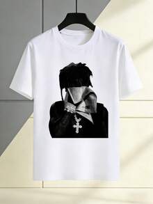 Unisex T-Shirt, Made Of High-Quality Material, Printed With A Stylish "Urban Legend" Design, Perfect For Casual Summer Wear And A Great Gift For Any Occasion. This Short-Sleeved T-Shirt Is Suitable For Lounging At Home, Everyday Wear, Parties, And Travel-A Perfect Gift For Friends Or Family. - 白色 - 查看 5