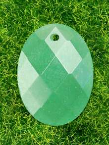 1/2PCS Natural Faceted Oval Pendant, 15*20mm Size, For Jewelry Making, DIY Necklace, Earrings, Wedding Favors, Valentine's Day Handmade Gifts - Cross-section - View 8