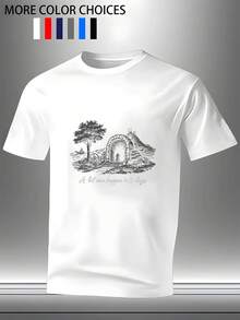 Casual T-Shirt With A Religious Print Of The Easter Tomb Cross And The Slogan "Three Days Can Change Everything." A Fashionable T-Shirt For Adult, Perfect As A Holiday Gift Or For Everyday Wear. - 白色的 - 查看 1