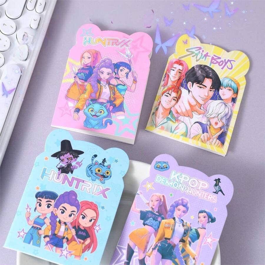 1 Cute Self-Adhesive Decorative Memo Pad, Suitable For Diary, Planner, Scrapbook (Random Style) - Multicolor - View 1