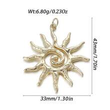 1pc Copper Fashion Angelic Sun Pendant, Unique Hip-Hop Style DIY Bracelet, Necklace, Earrings, Bag Decoration, High-End Handmade Accessory - Multicolor - View 11