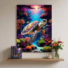 1pc, 30x40cm/11.81x15.75in, Adult 5D Diamond Painting Kit, Series, Artwork, Home And Office Wall Decor Kit, Animal Theme, Canvas, Round - View 4