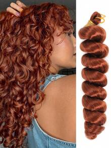 1pc/5pcs 16 Inch Heat Resistant Synthetic Curly Braided Hair Extensions Black Brown Chocolate Multicolor Spiral Fashion Wavy Braided Hair High Temperature Wavy Braided Hair For Women Christmas Daily Cosplay Accessories - Rust Brown - View 2