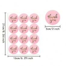 10pcs Pink Foil English Thank You Stickers, 21x16cm Round, Shiny Gold, Envelope Magazine Party Gift DIY Packaging, PVC Adhesive Seal Stickers - 10 Pink Foil Thank-you Notes - View 6