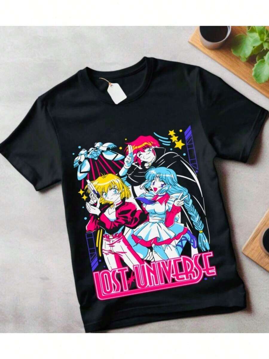 Camiseta gráfica de personajes de anime vintage japonesa para niños, camiseta de anime manga del universo perdido - KanzakaDex Kane Blueriver y Hoshi Girl, camiseta gráfica, 100% algodón, camisa retro casual con estampado vibrante, ajuste regular de cuello redondo para adultos, camiseta de anime, ropa de fandom, arte dinámico, camiseta duradera, estampado de personajes, ropa casual para niños amantes de la cultura pop, moda infantil divertida, camiseta de ajuste cómodo adecuada para salidas de verano, camisetas de fiesta de festival, varios días festivos, ropa de niñas, ropa de niñas, conjunto de niños, gratitud, ropa de vacaciones para niñas Y2k Camiseta Camisa De - Blanco - Ver 1