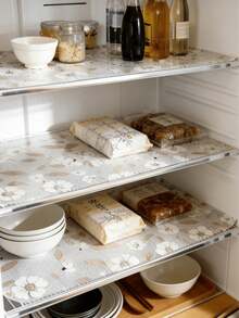 4 piezas Tapete impermeable para refrigerador - a prueba de humedad, antideslizante, lavable y reutilizable. Hecho de material EVA con un novedoso patrón de limón. Adecuado para refrigeradores y decoración de cocina. Artículos esenciales de cocina, utensilios de cocina, artículos de cocina, artículos de cocina. - Multicolor - Ver 2