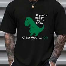 Printed T-Shirt For Men And Women - Black - View 1