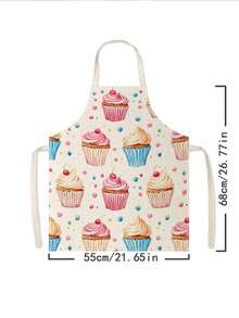 1pc, Cute Cat Pattern Polyester Apron, Suitable For Cooking, Baking, And Gardening - Can Be Used As Attire For The Kitchen And Dining. - Multicolor - View 11