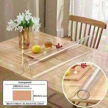 0.25mm Thick PVC Transparent Tablecloth - Easy To Clean, Scratch-Resistant, Suitable For Kitchen, Dining Table And Bedside Cabinet - White - View 35