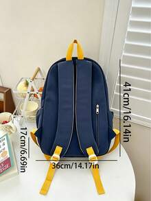 Ba lô học sinh dung tích lớn, trọng lượng nhẹ, kiểu dáng unisex, đa năng, phù hợp cho thanh thiếu niên và cuộc sống hàng ngày ở trường. - nhiều màu - Xem 6