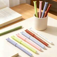 6pcs Fox Shaped Erasable Pens Set, 6 Colors Ink, Smooth Writing, Built-In Eraser, Classroom Gift, Suitable For Note-Taking, Writing, Diary, Homework, Office, Back To School Stationery - Multicolor - View 4