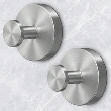 2026 Upgraded Suction Cup Hooks For Shower, Heavy Duty Vacuum Lock No Drill Stainless Steel Hooks, Rustproof Silver Bathroom Towel Hooks For Glass Door Tile & Windows, 2 Pack - A - View 6