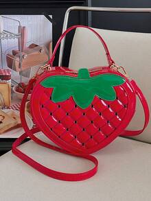 New Girl's Cute Strawberry Crossbody Bag, Coin Purse, Decorative Small Bag For Boy And Girl - Red - View 9