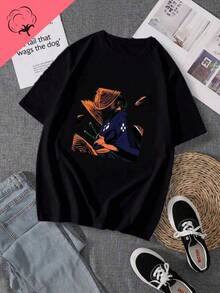 Blue Eye Samurai Classic Anime Moda Estampado Camiseta Unisex Casual Streetwear Primavera y Verano Camiseta de manga corta de algodón Children's clothing - Negro - Ver 7