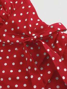 Vestido mini con cuello halter romántico y de moda para mujer - Burdeos - Ver 3