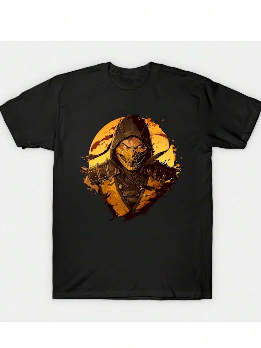 Camiseta Gráfica de Escorpión para Hombre - Suave, Cómoda, de Corte Holgado, Manga Corta con Logo de Escorpión, Ropa Deportiva Casual para Gimnasio, Playa, Ropa Urbana | Camisa Casual Holgada y Cómoda para Todas las Temporadas, Lavable a Máquina, Regalo para Fanáticos de Scorpion - Negro - Ver 1