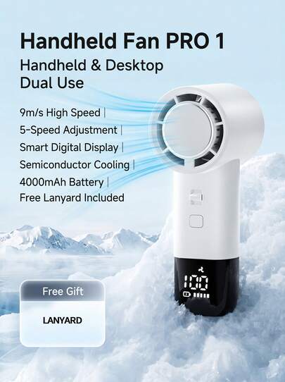  100 Adjustable Speeds For Super-Strong Airflow! HYUNDAI Semiconductor Cooling Mini Fan, Quiet Operation, Long Battery Life, Portable USB Mini Fan For Dorm Rooms, Bedside Tables, And Desktops.