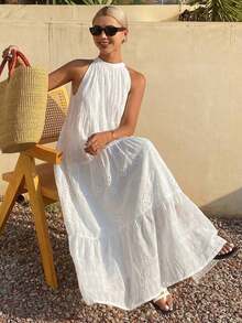 Vestido casual blanco de mujer para vacaciones, nuevo atuendo de verano para crucero de mujer estilo bohemio - Blanco - Ver 9