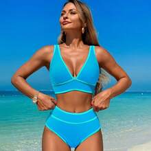 New 2026 Swimsuit, Ruffled Bikini, Sporty Two-Piece Swimsuit For Women. - Black - View 8