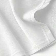1 pieza de camiseta de manga corta con estampado de frases coquetas estilo Y2K, 100% algodón, transpirable, cuello redondo, 180g, 100% algodón. - Blanco - Ver 4