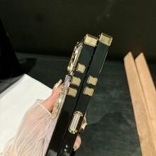 方形水晶蝴蝶手机壳，带指环支架，兼容三星 Galaxy A56/A17/S24 Ultra/S24 Plus/S24/S23 Ultra/S23 Plus/S23/S22 Ultra/S22 Plus/S22/S21 Ultra/S21 Plus/S21 FE/S23 FE/A35/A56/A55 - 粉色 - 查看 3
