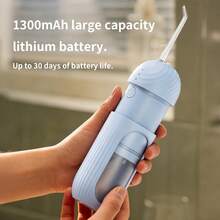 成人迷你便攜式電動沖牙器 USB充電式家用口腔護理，3種壓力模式，適合旅行，用於口腔清潔與口腔護理 - 彩色 - 查看 12
