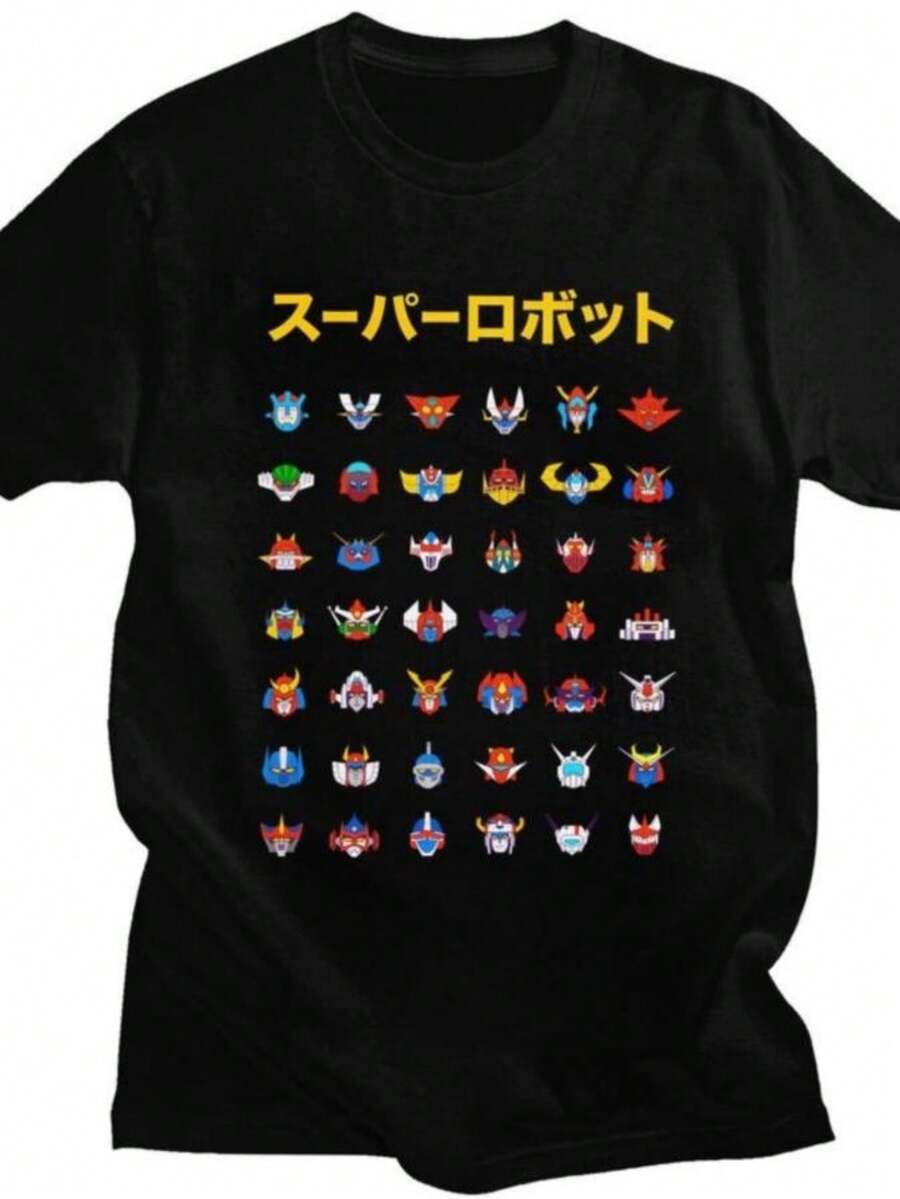 playeras de mujer Custom Cool Mazinger Z Grendizer Goldorak UFO Robot T Shirt Men Women 100 Cotton T-shirt Casual Tee Tops Streetwear Tshirts - Negro - Ver 1