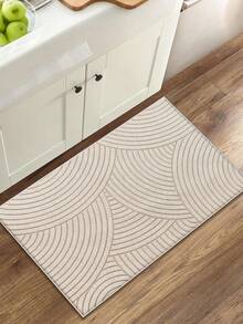 1pc Colorful Geometric Print Kitchen Runner Rug, Nordic Luxury Style, Thick Fabric With Comfortable Foot Feel, Easy Care Machine Washable, Practical Entryway Doormat For Kitchen, Laundry Room, Dining Room And Indoor Areas - Coral Pink - View 7