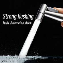 Pet-Friendly 304 Stainless Steel Shower Sprayer - Gentle Water Flow Cares For Pets' Fur, Easy To Rinse Off Foam, Makes Bathing Hassle-Free, Available In Multiple Sizes - Silver - View 2