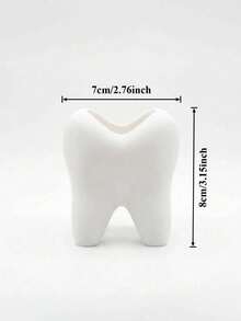 1pc Creative Fun Toothbrush Holder, White Large Toothbrush Cup Design, Desktop Storage Decorative Ceramic Container, Can Hold Toothbrushes, Toothpaste, Flower Pots, Vases, Bath Supplies, Etc. Designed For Autumn And Back To School Season, Creating A Warm And Comfortable Home Bathroom Decor. - Multicolor - View 8