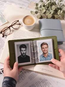 Mini Faux Leather Pocket Photo Album, 3-Ring Clear Photo Card Holder, Portable Collection Of Celebrity, Idol, Couple Photos, 3-Inch Album, High-Quality Loose-Leaf Photo Album, Instant Camera Accessories, Multi-Color Photo Notebook, Best Gift For Friends, Graduation, Back To School - Multicolor - View 6