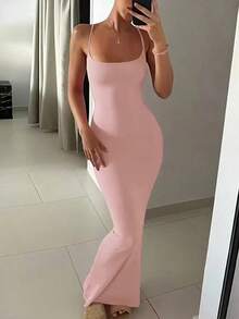 Solva Vestido ajustado de unicolor elegante para mujer - Rosa vieja - Ver 4