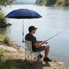 Foldable Fishing Chair Umbrella, UV Protection Adjustable Sunshade, Easy Installation For Outdoor Camping, Hiking And Fishing, Portable Sunshade - Multicolor - View 2