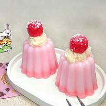 1个仿真焦糖奶油布丁软萌玩具,柔软挤压减压玩具,逼真食物造型指尖玩具,桌面装饰,青少年学生舒缓焦虑礼物 - 彩色 - 查看 3