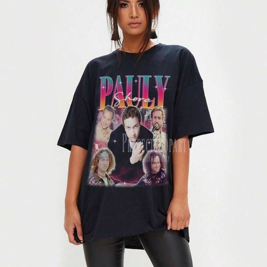 C1AmiS1eta de edición limitA1DA de Pauly Shore, C1AmiS1etas con diseño retro vintage de Pauly Shore, C1AmiS1eta de comediante, C1AmiS1eta retro de Pau Camiseta 100% Algodón Unisex - Playera Casual Premium de Corte Cómodo - Negro - Ver 1