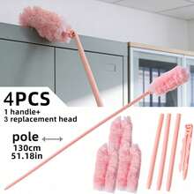 The Household Dust Remover Is A Retractable, Electrostatically Charged, Ultra-Fine Fiber Adsorption Tool For Cleaning. It Is A Broom With A Feather-Like Design, Used With An Extendable Electrostatic Cleaning Rod. This Long-Handled Tool Is Very Suitable For Cleaning Ceilings, Floors, Under Beds, And Narrow Spaces. It Is Very Lightweight. - Multicolor - View 12