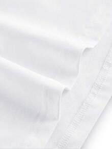 1 Piece 356T Women's Casual T-Shirt, Round Neck, Short Sleeve, White, With Letter Print, Summer, 180g, 100% Cotton - 黑色 - 查看 9