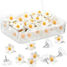 12 piezas de chinchetas con forma de flor, chinchetas de corcho blando suave, chinchetas decorativas para pared de fotos, pared destacada, mapa, tablero de anuncios, oficina o hogar - Multicolor - Ver 1